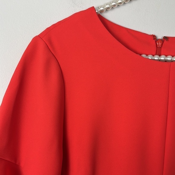 Banana Republic deep orange dress with flouncy sleeves SIZE 12 - Picture 2 of 6